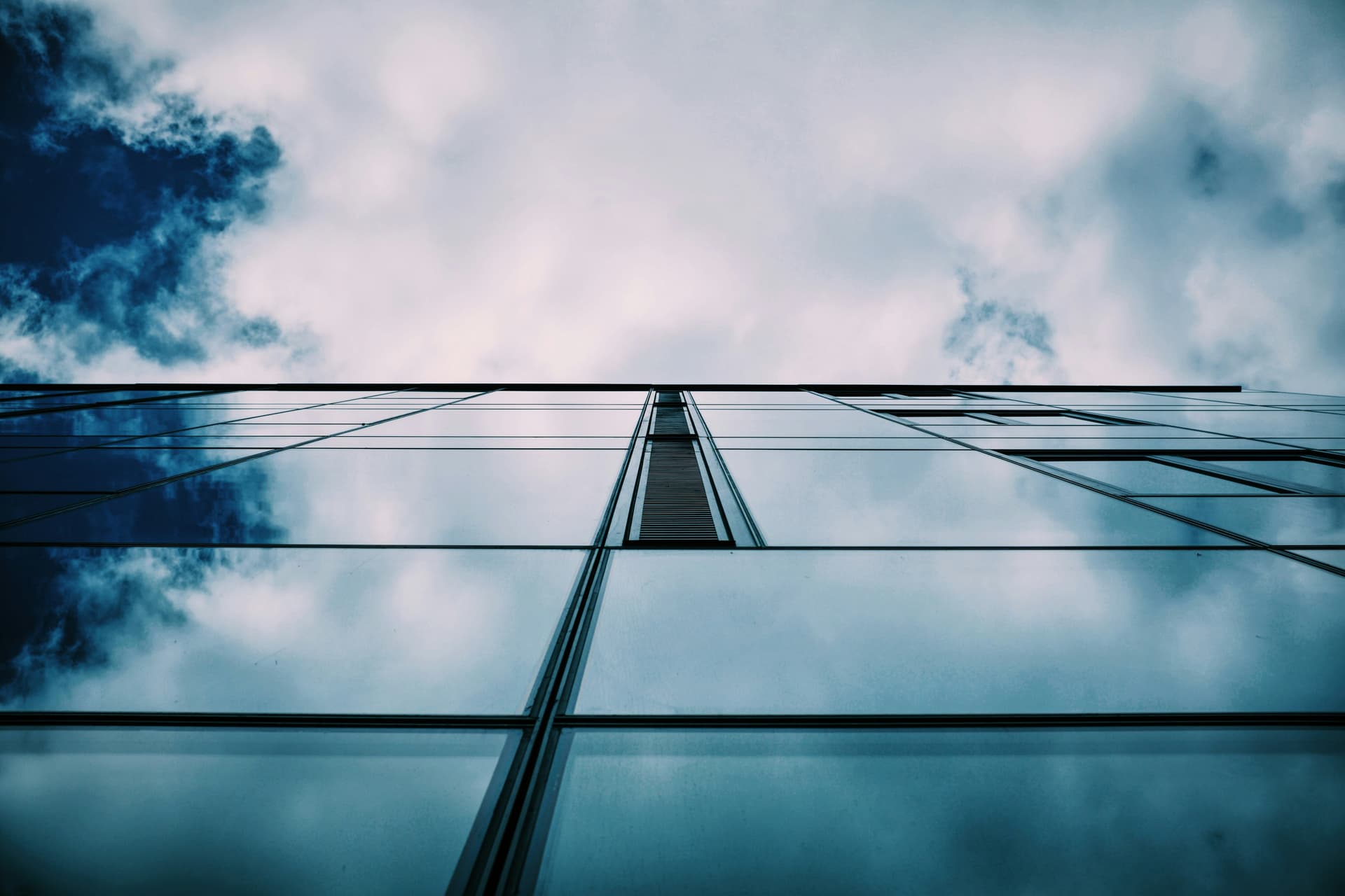 Modern glass and aluminum building facade